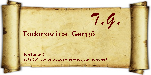 Todorovics Gergő névjegykártya